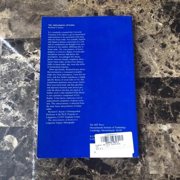 The Antisymmetry of Syntax (Linguistic Inquiry Monographs) - Paperback - GOOD - Picture 2 of 9
